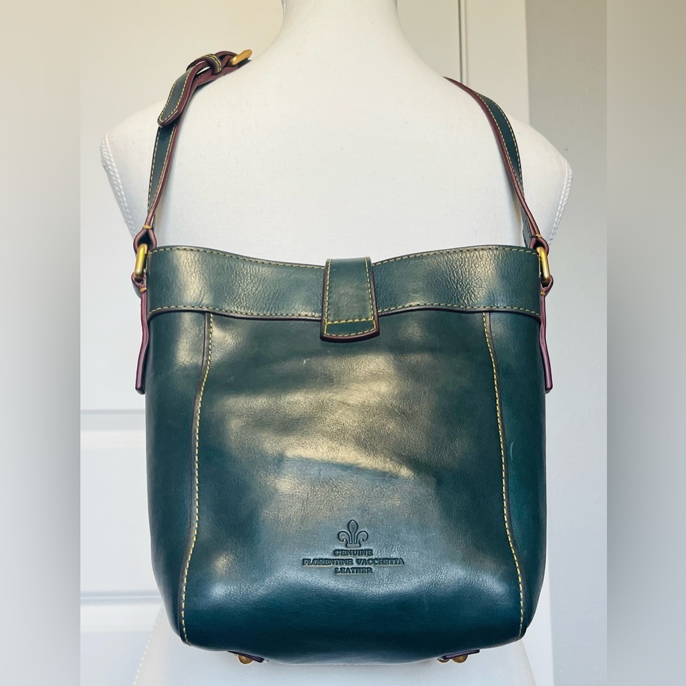 Dooney & Bourke Crossbody Florentine Leather Sadie Feed Purse Bag RARE Ivy Green - Picture 5 of 16